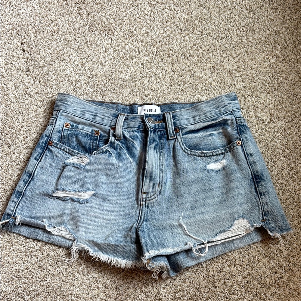 Pistola High-Waisted Denim Shorts